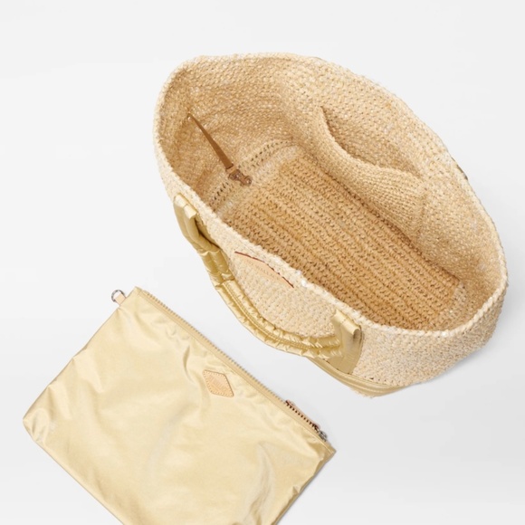 Mz Wallace MEDIUM  Sequin Raffia/Light Gold Pearl Metallic Raffia Tote - Picture 4 of 5